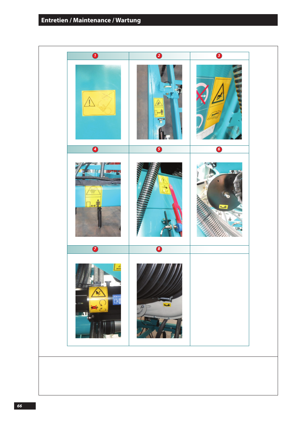 Entretien / maintenance / wartung | Sulky Kronos User Manual | Page 66 / 67