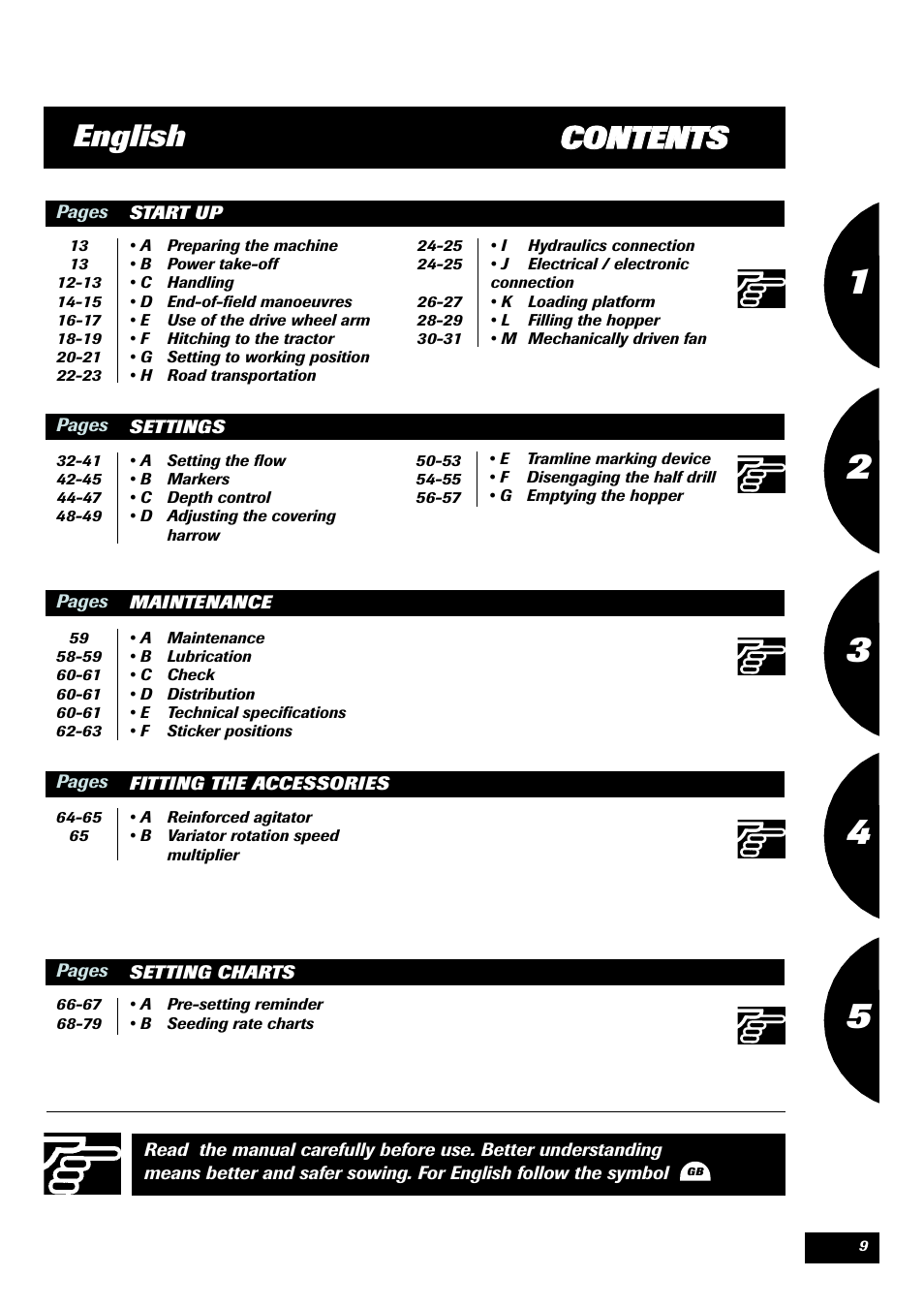 Cco on nt te en nt ts s english | Sulky Maxidrill RW User Manual | Page 11 / 81