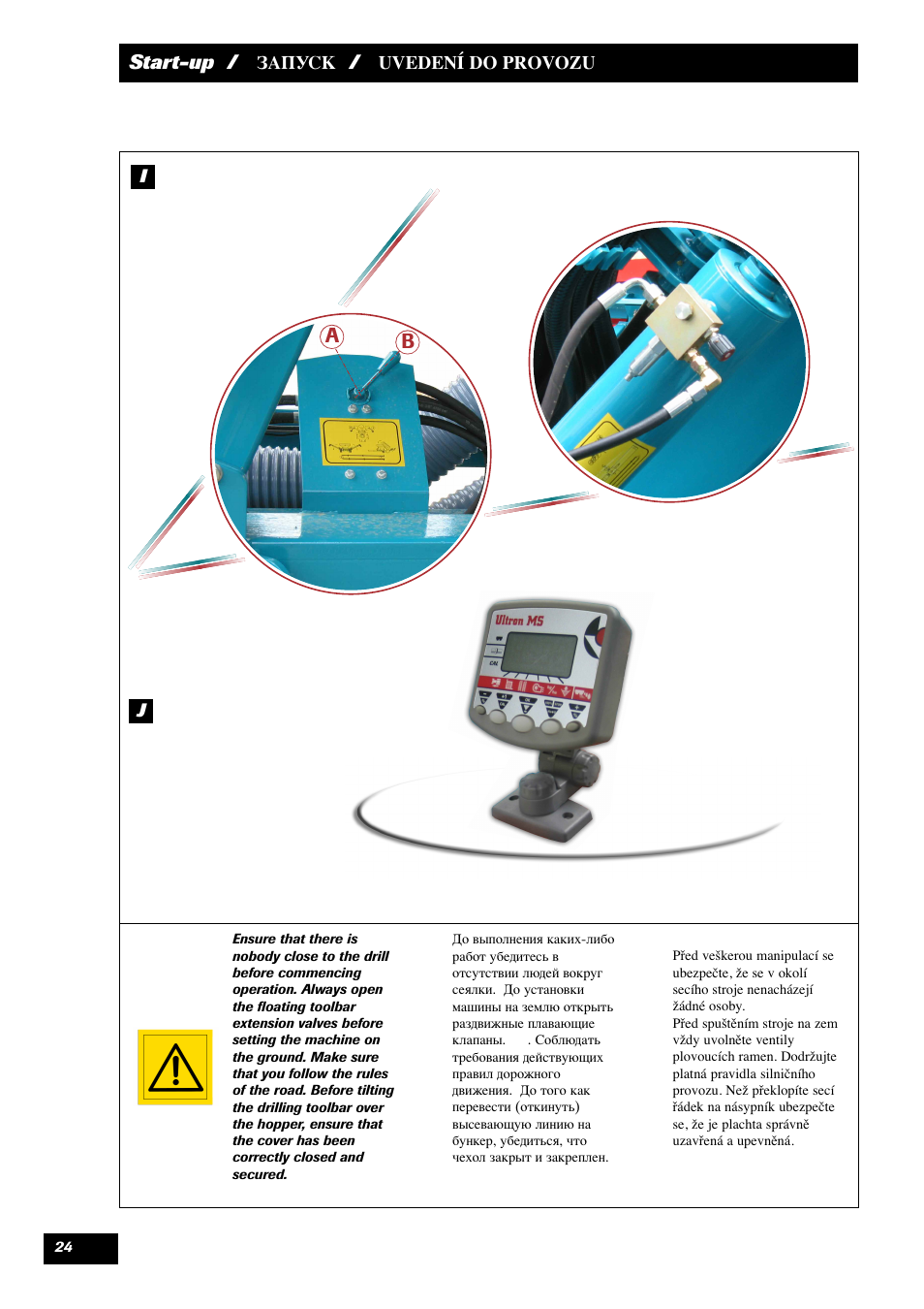 Start-up, Uvedení do provozu i | Sulky Maxidrill RW User Manual | Page 26 / 81