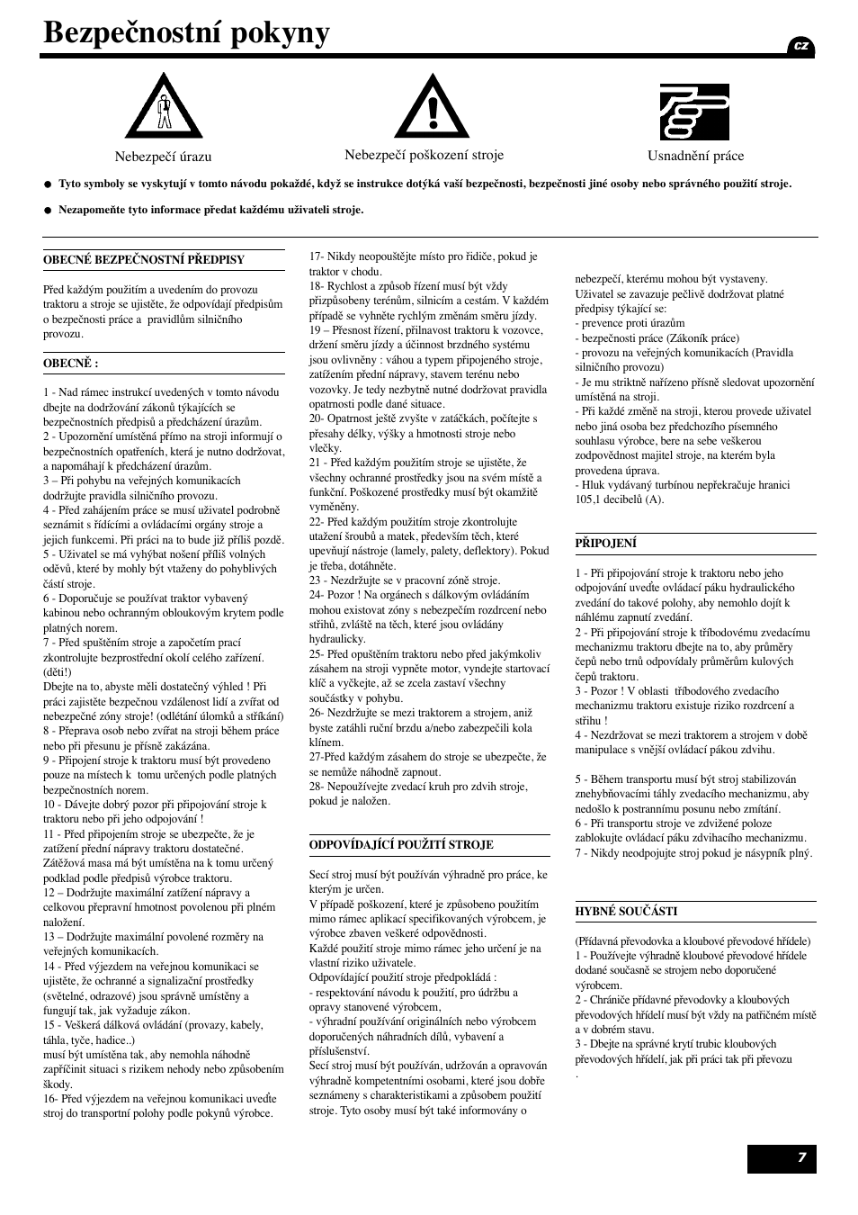 Bezpečnostní pokyny | Sulky Maxidrill RW User Manual | Page 9 / 81