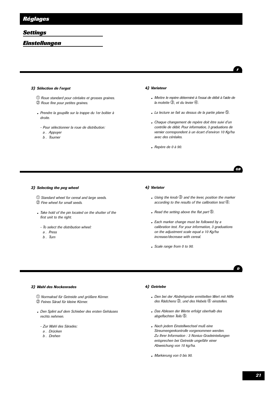 Sulky Unidrill série 100 User Manual | Page 22 / 79