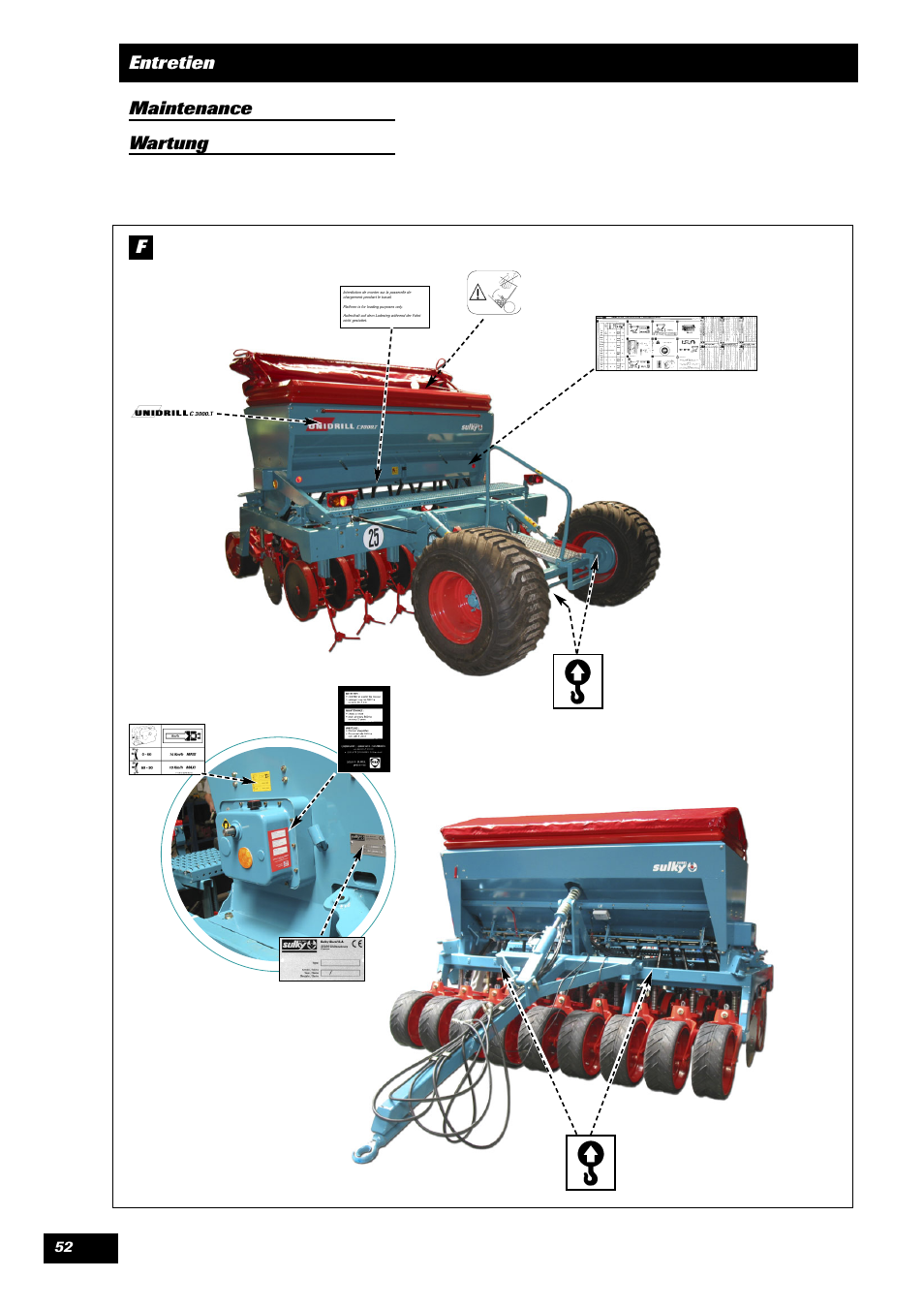 Entretien maintenance wartung f | Sulky Unidrill C3000T User Manual | Page 53 / 94