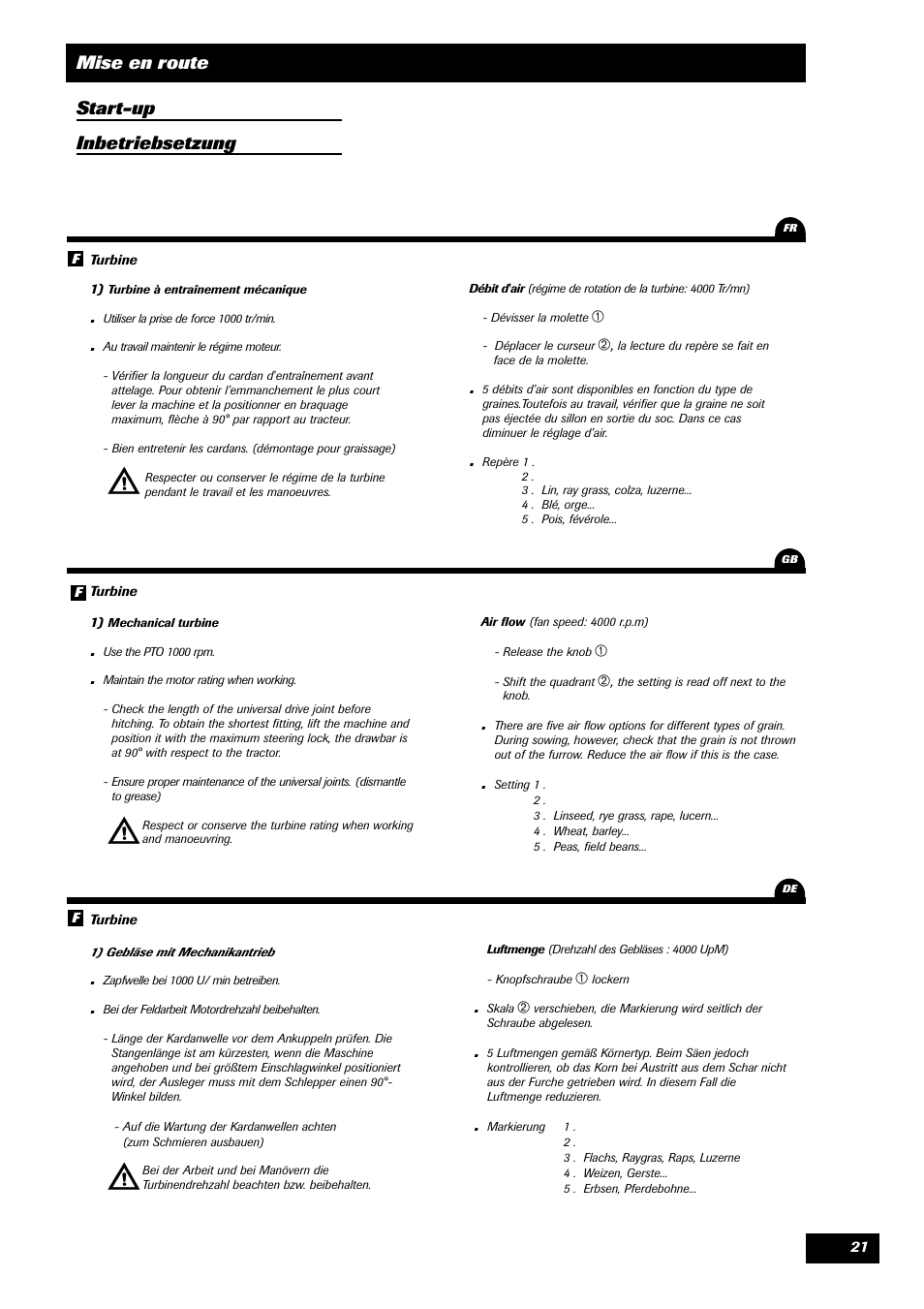 Sulky Unidrill W1000T User Manual | Page 23 / 97