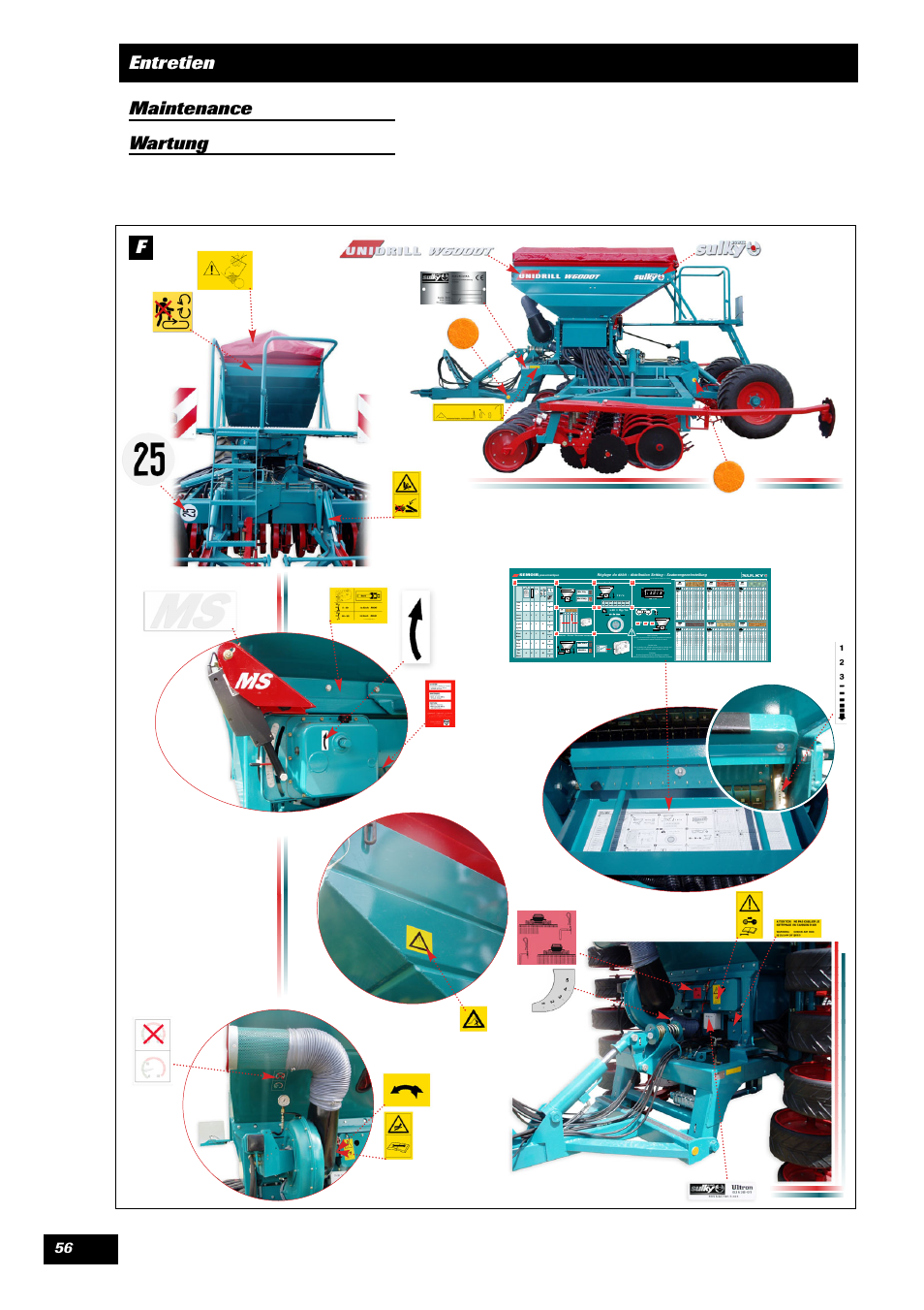 Entretien maintenance wartung f | Sulky Unidrill W1000T User Manual | Page 58 / 97