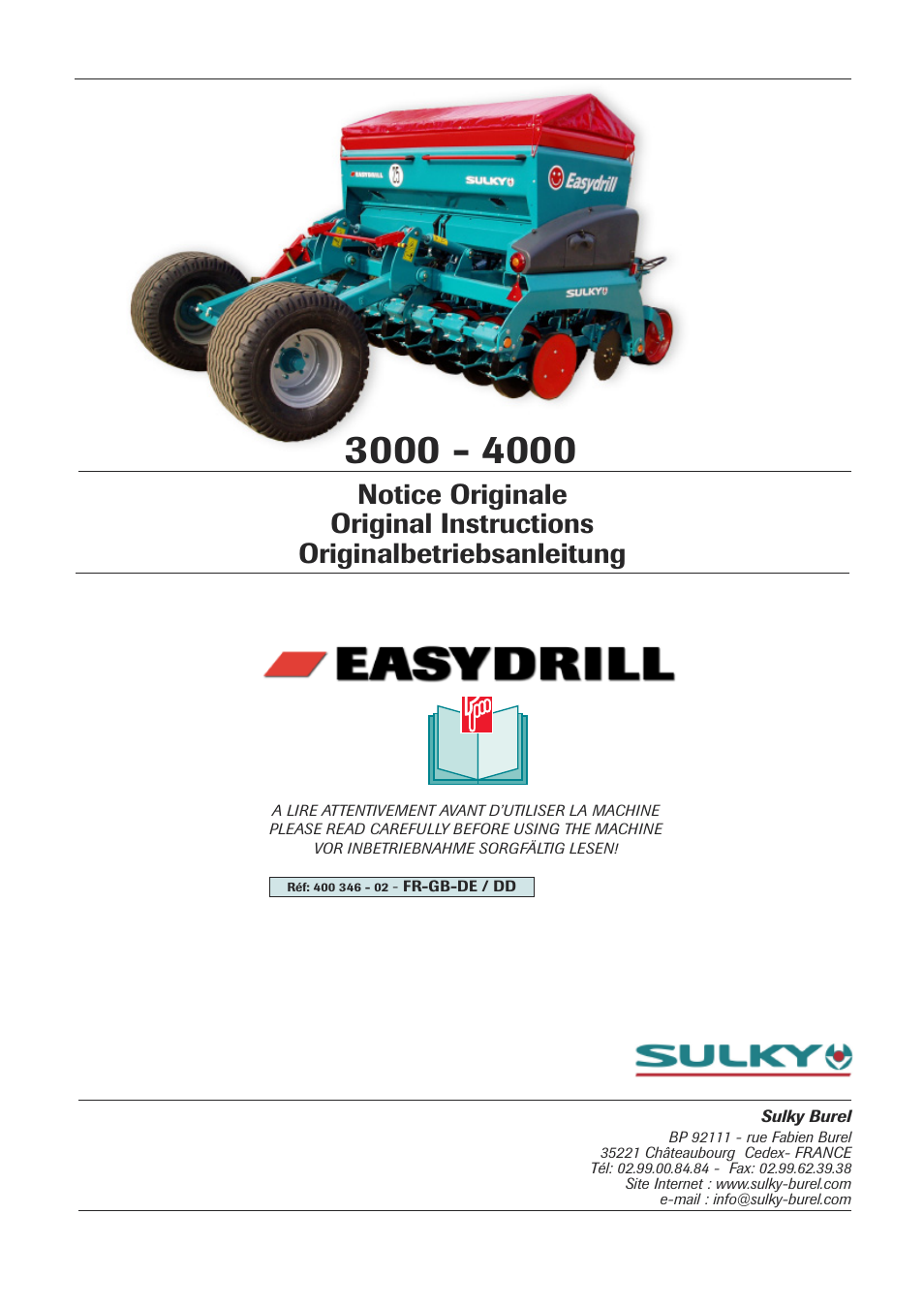 Sulky Easydrill User Manual | 89 pages
