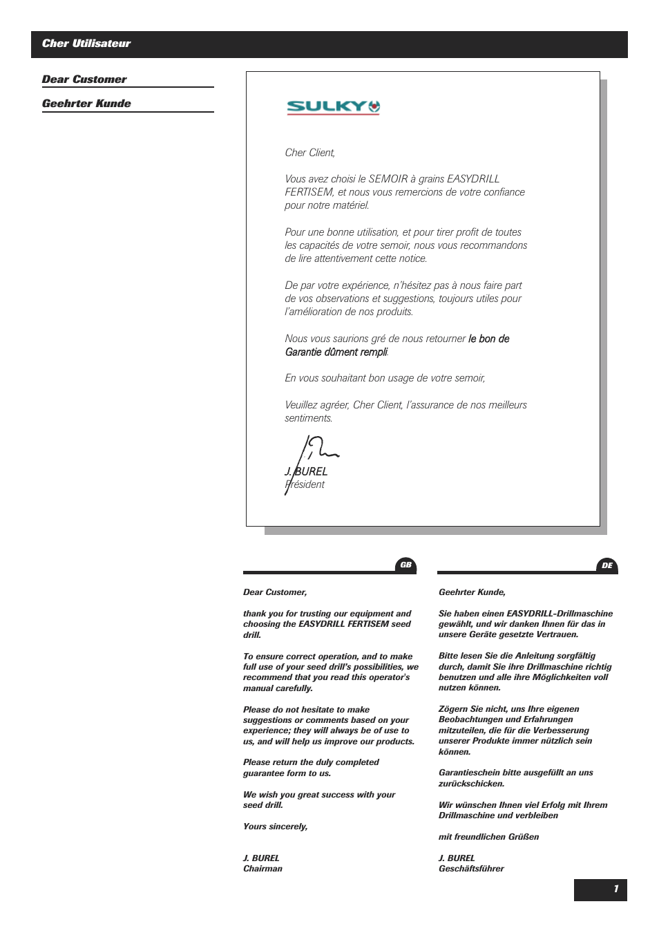 Sulky Easydrill Fertisem User Manual | Page 3 / 99