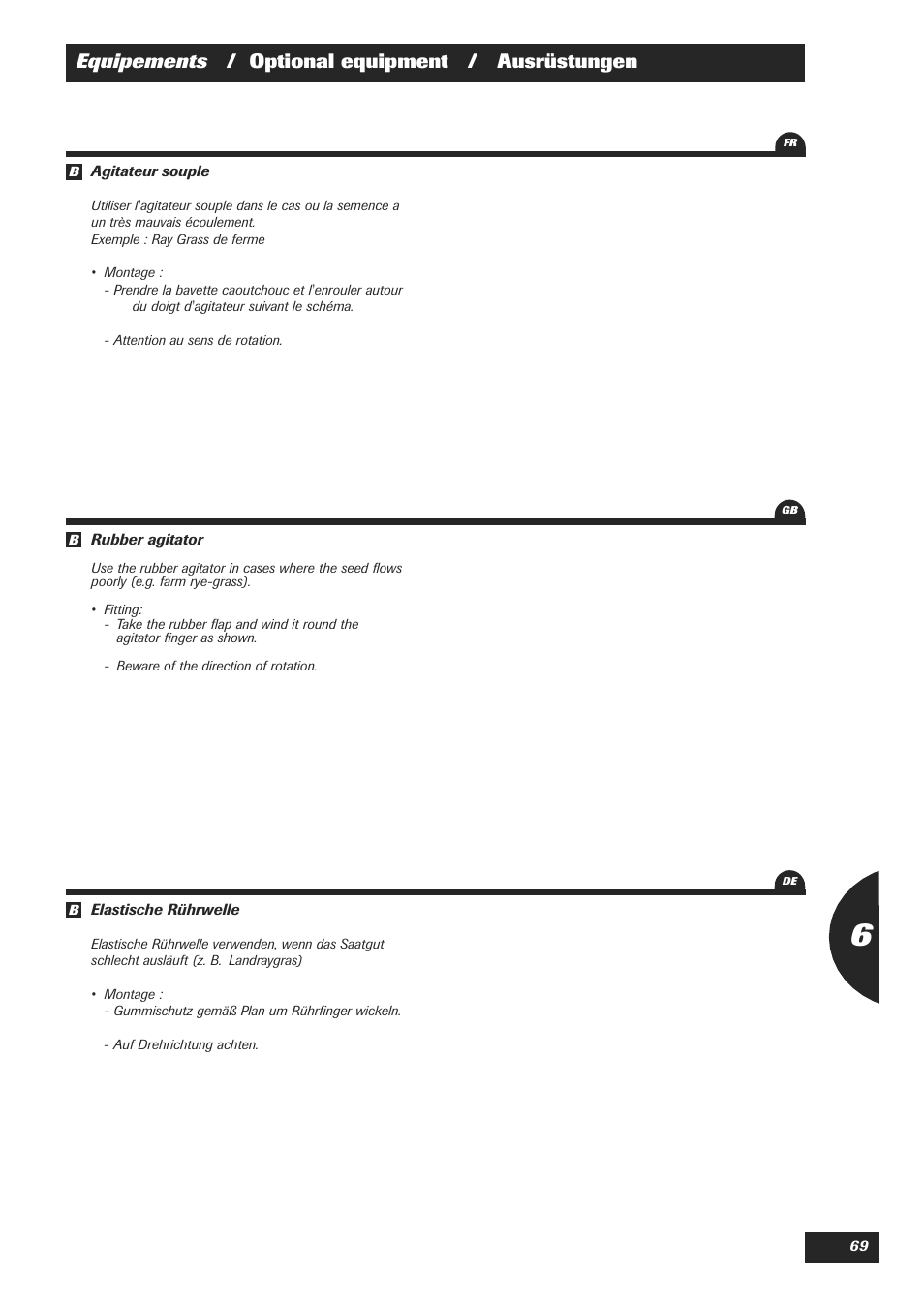 Equipements / optional equipment / ausrüstungen | Sulky Easydrill Fertisem User Manual | Page 71 / 99