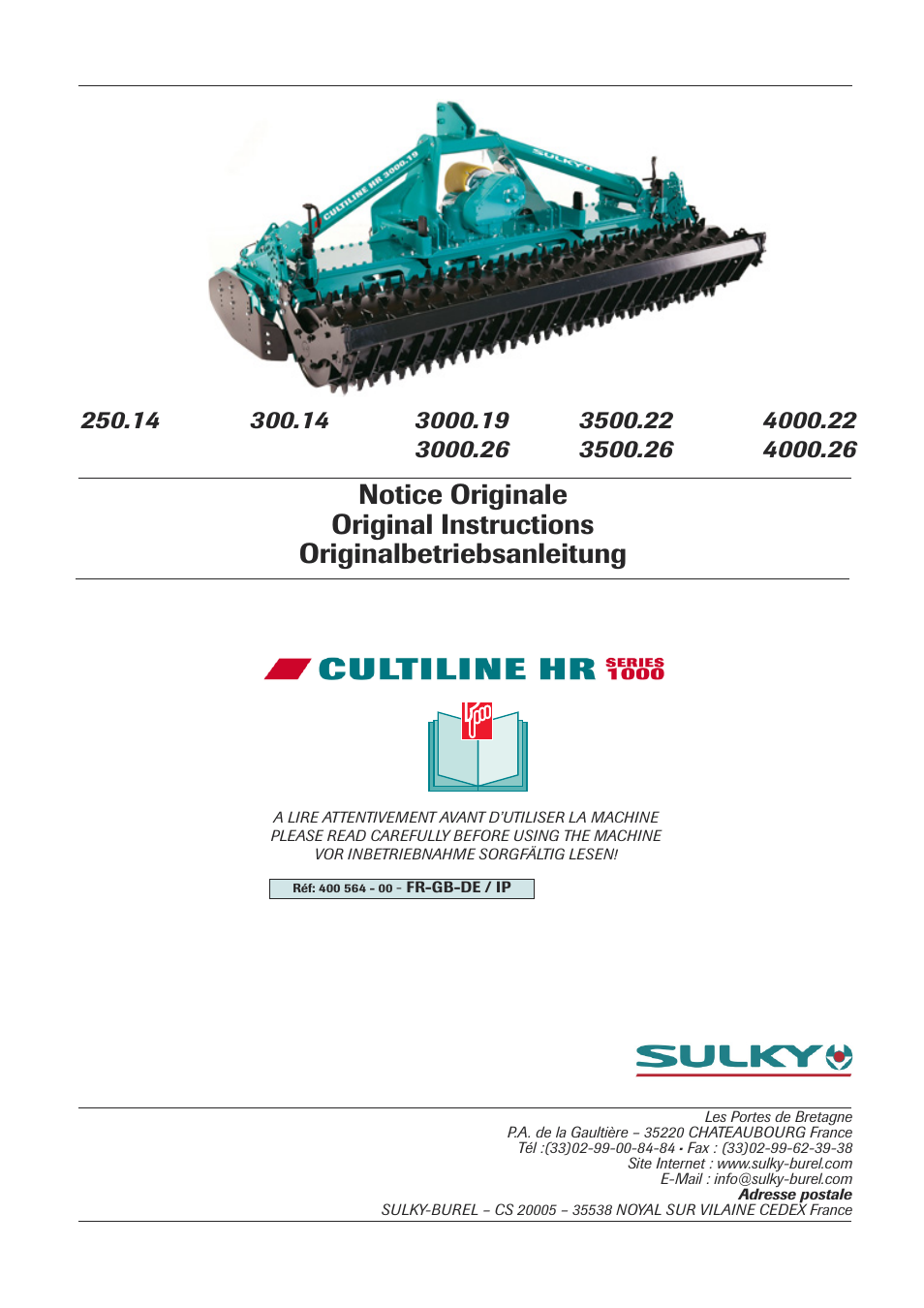 Sulky Cultiline HR 1000 User Manual | 71 pages