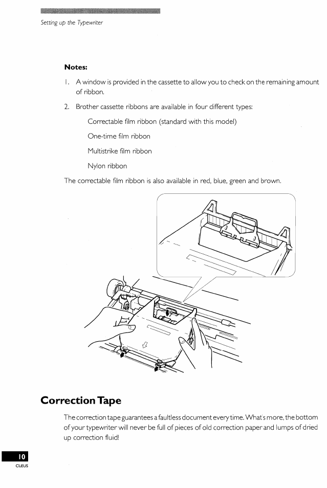 Correction tape | Brother EM-430 User Manual | Page 12 / 60