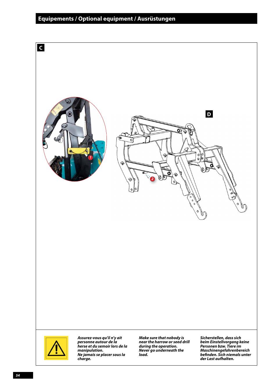 Equipements / optional equipment / ausrüstungen | Sulky Cultiline HRW 1000 User Manual | Page 56 / 73