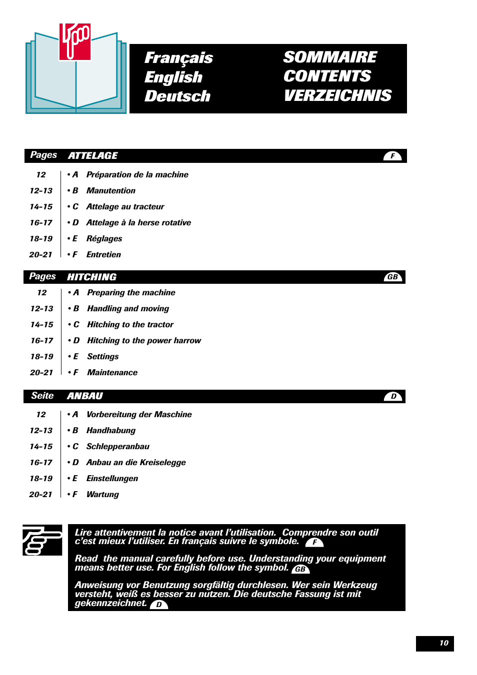 Sulky Cultiline AM User Manual | Page 10 / 20