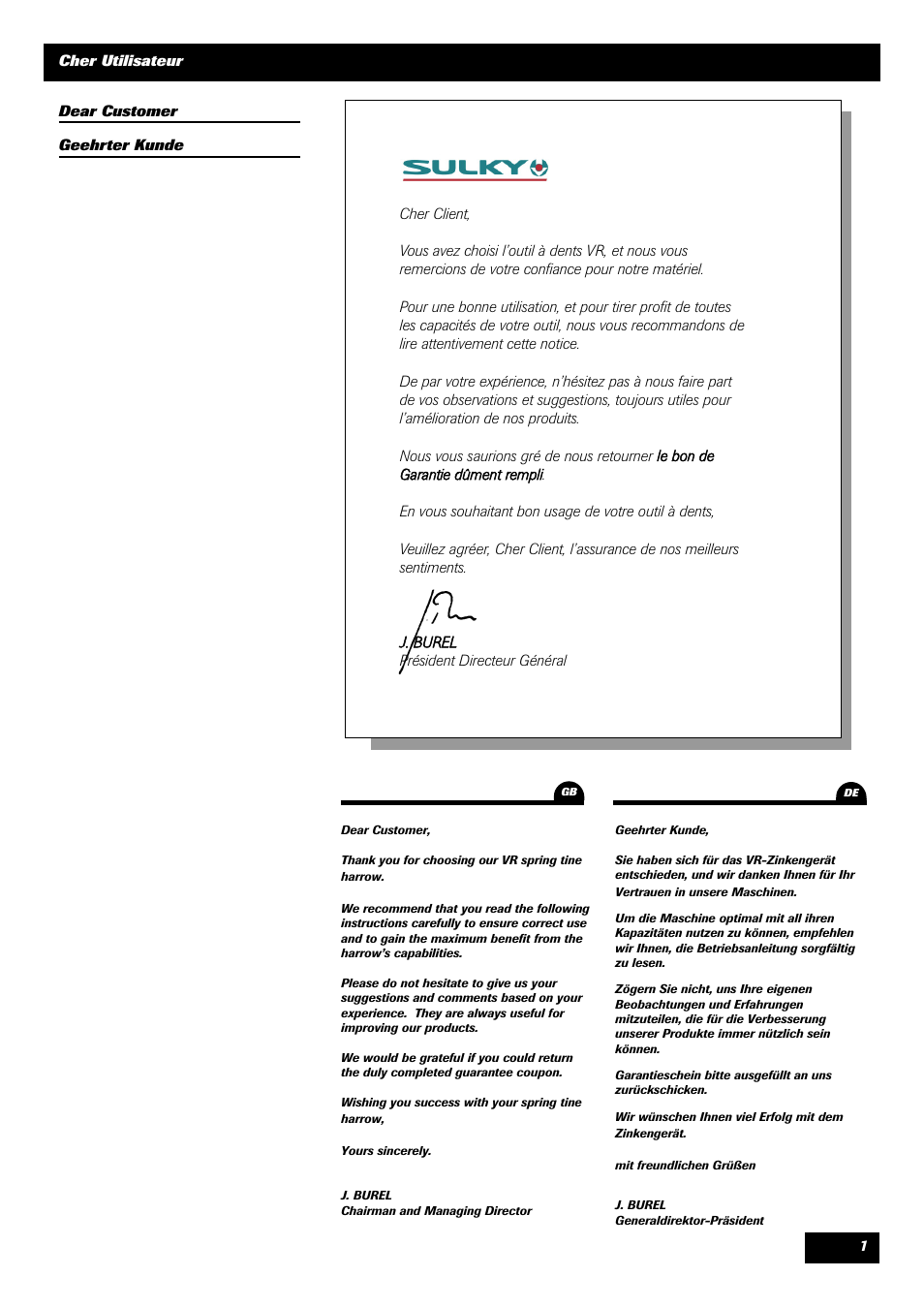 Sulky Cultiline VR User Manual | Page 3 / 45
