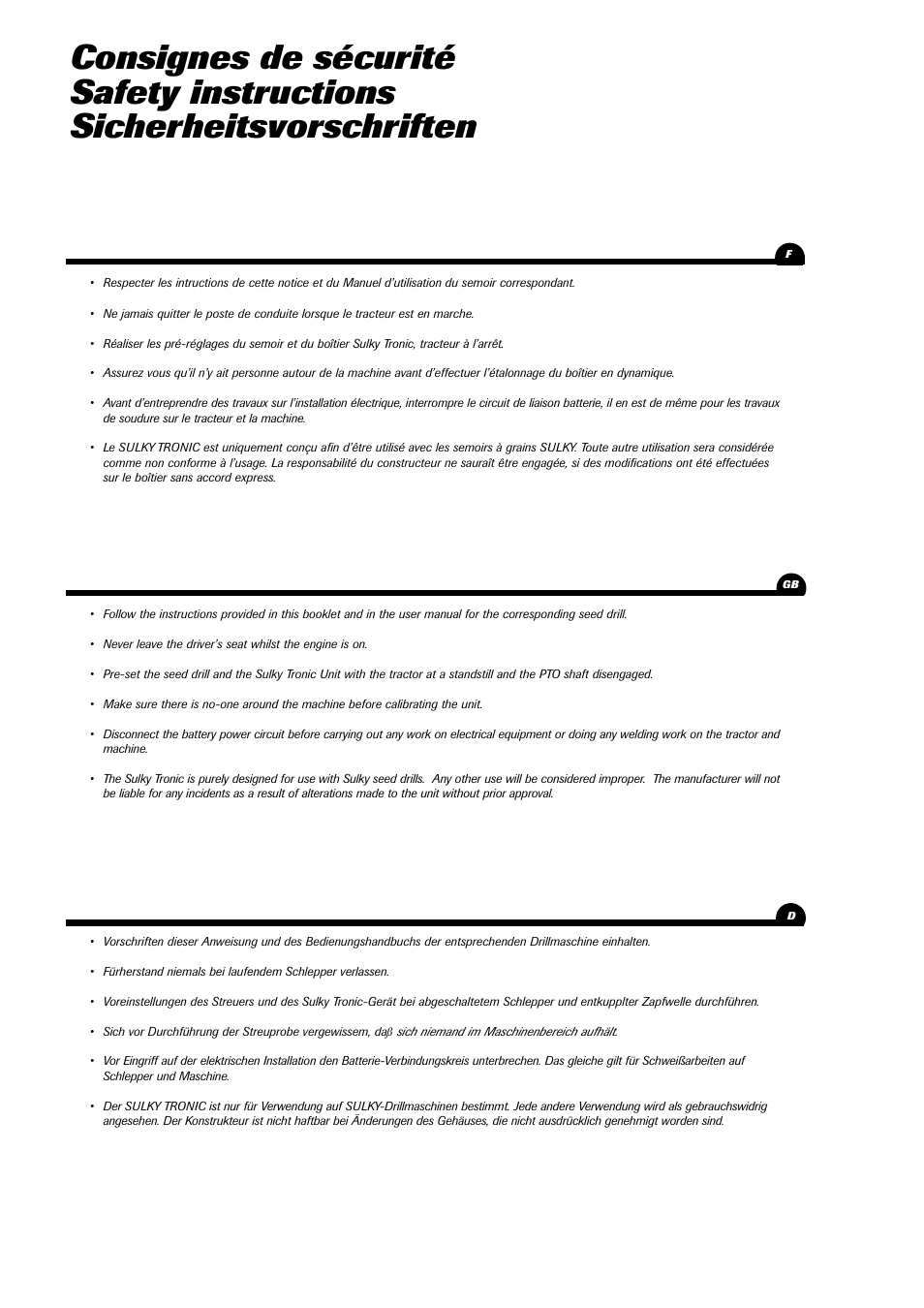 Sulky TRONIC User Manual | Page 2 / 46