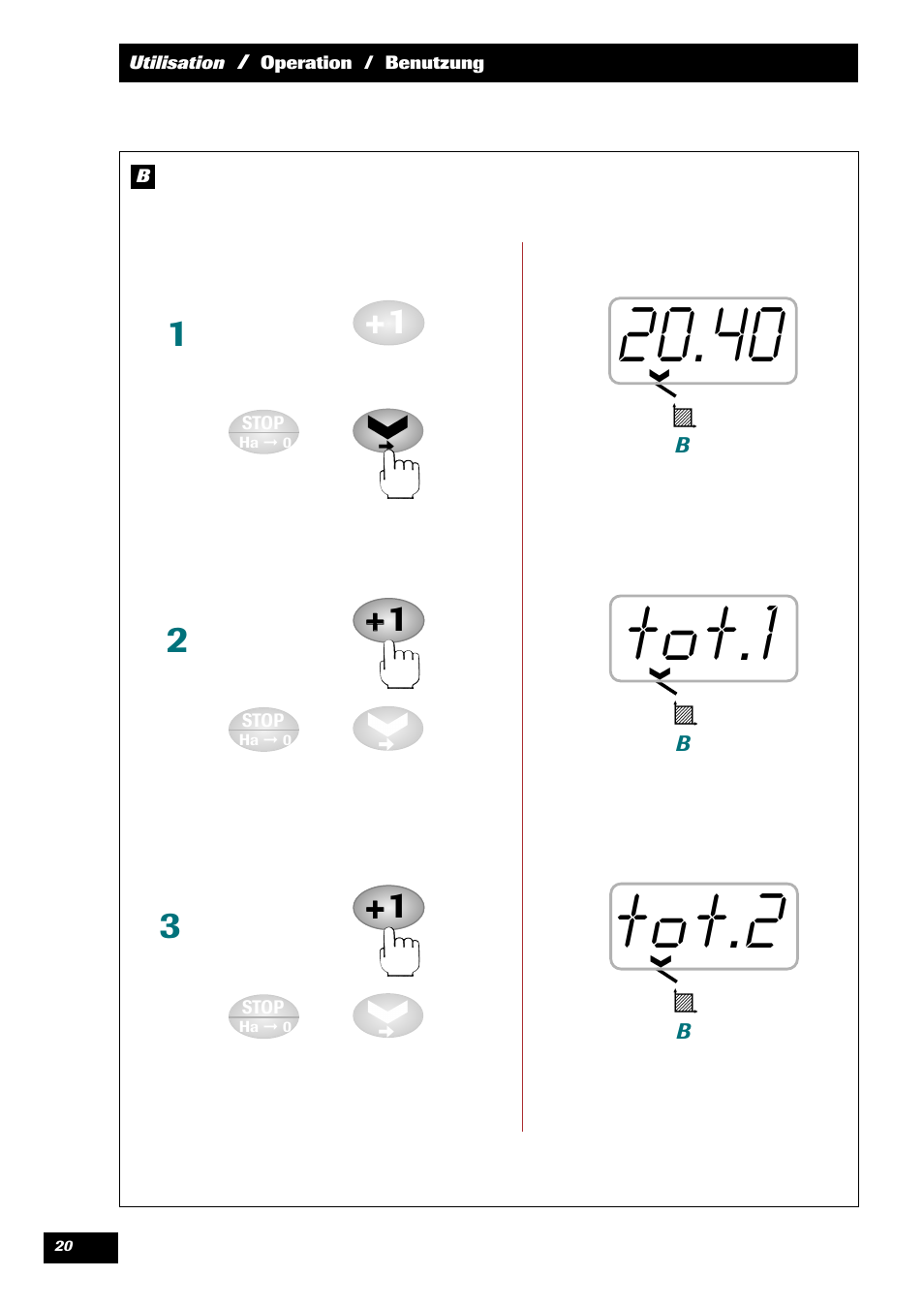 Tot.1, Tot.2 | Sulky MEDION User Manual | Page 20 / 44
