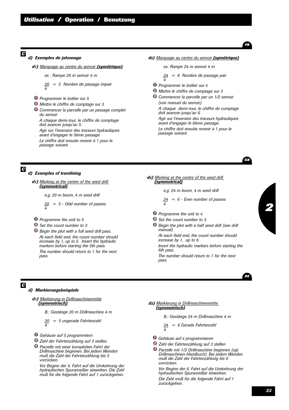Utilisation, Operation / benutzung | Sulky MEDION User Manual | Page 33 / 44