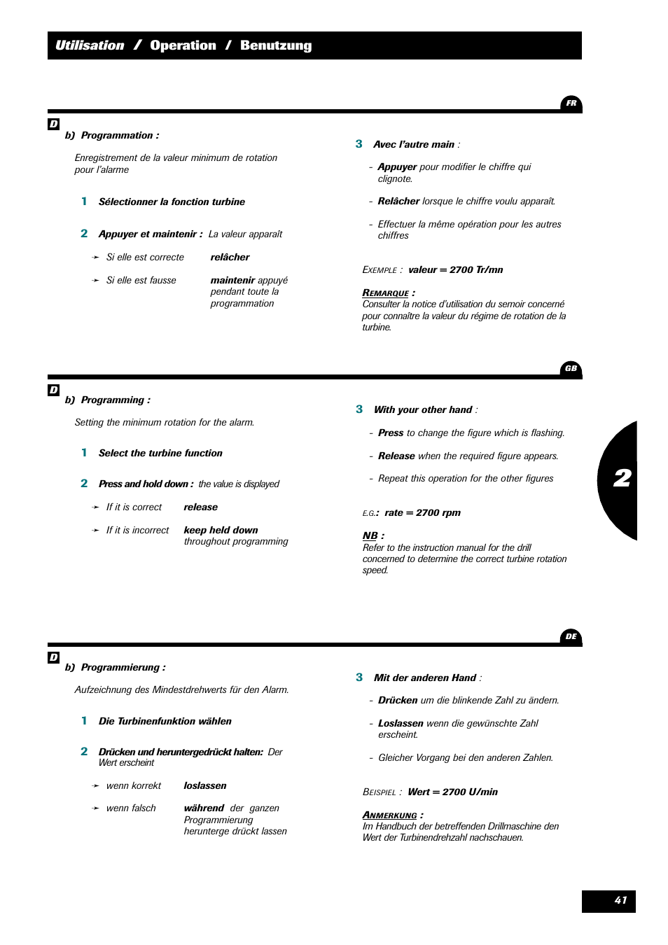 Utilisation, Operation / benutzung | Sulky MEDION User Manual | Page 41 / 44