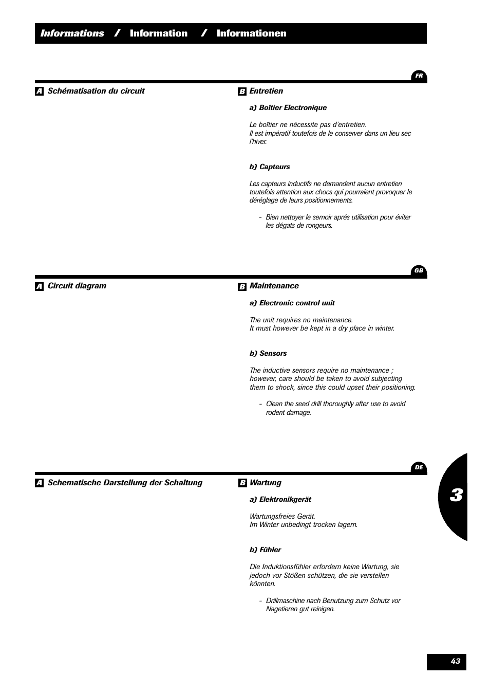 Informations, Information, Informationen | Sulky MEDION User Manual | Page 43 / 44