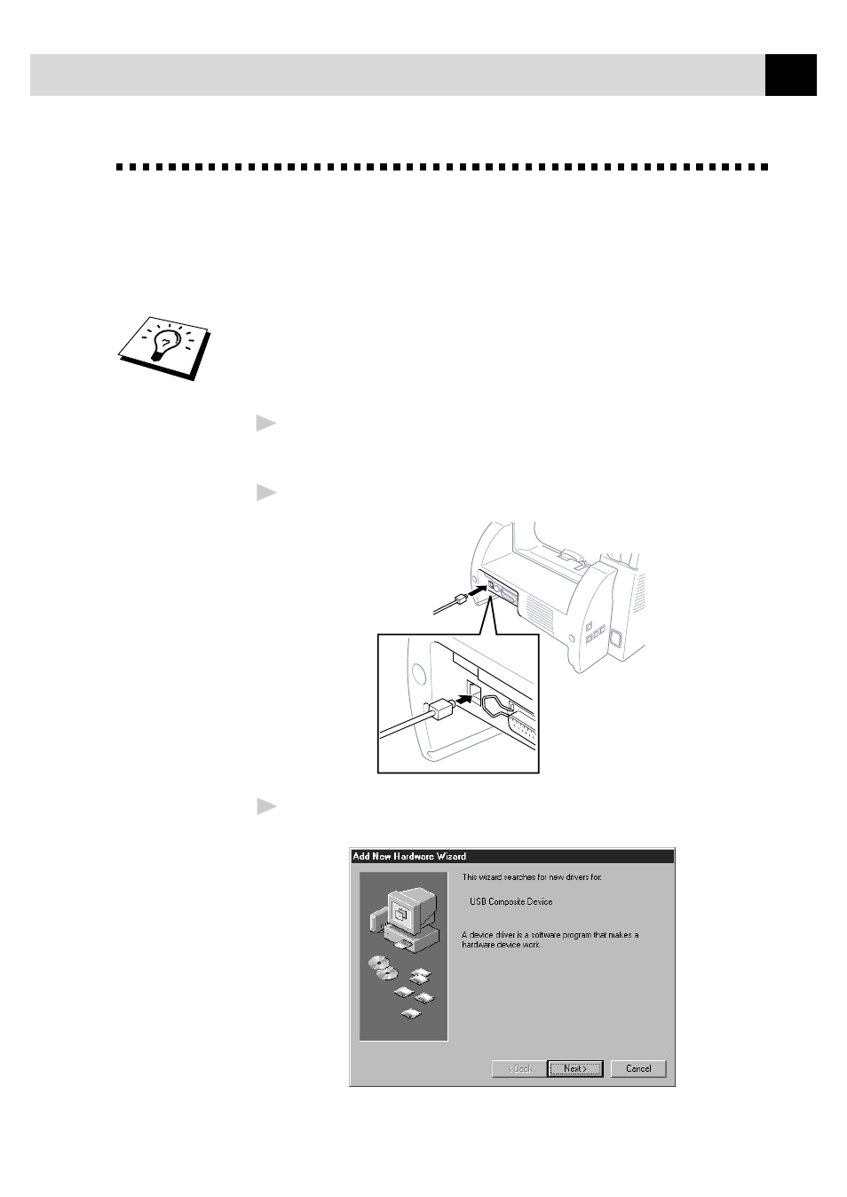 Connecting brother machine to pc with a usb cable, For fax-8750p (for using windows, 98 only) | Brother FAX-8350P User Manual | Page 113 / 188