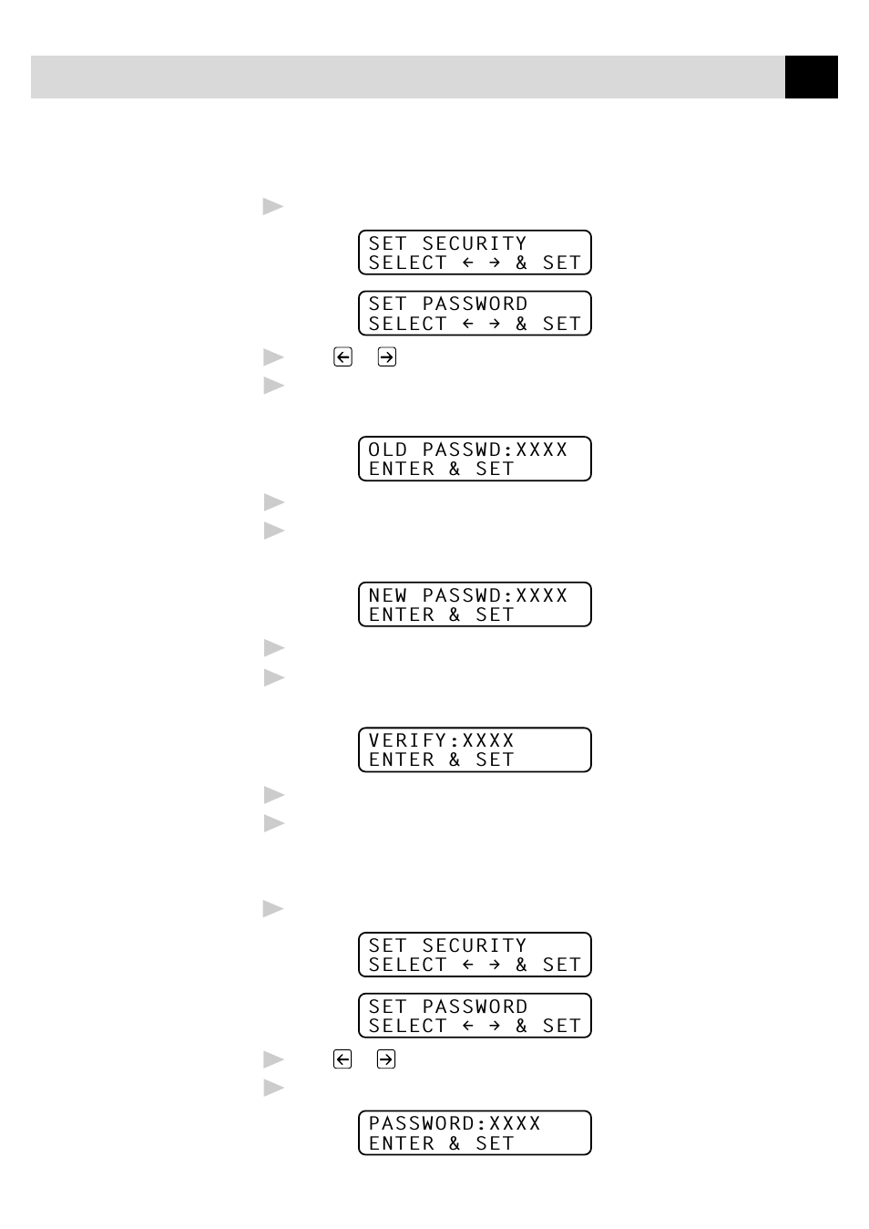 Changing the memory security password, Switching memory security on | Brother FAX-8350P User Manual | Page 49 / 188