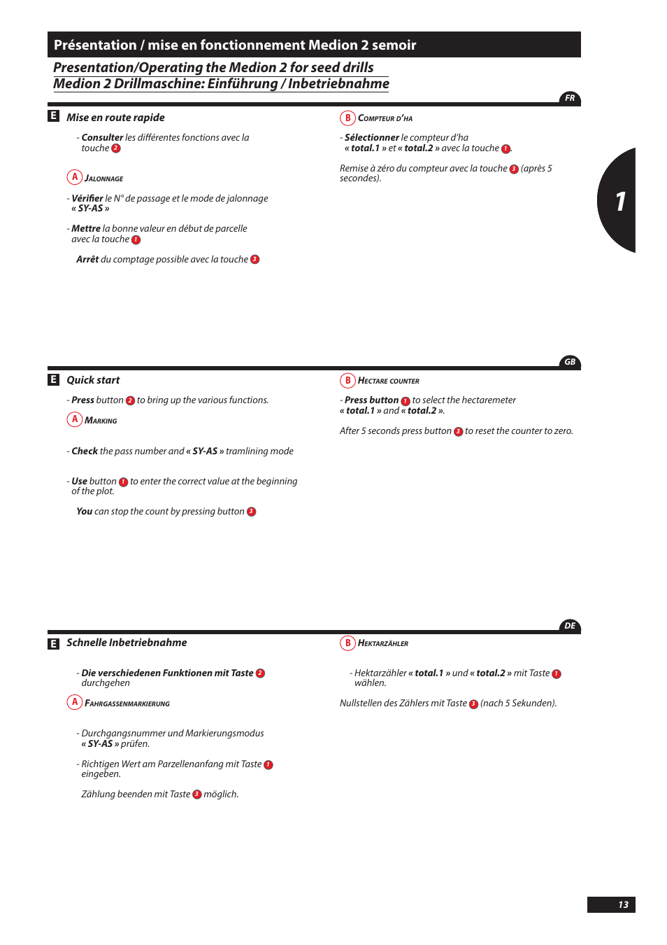 Sulky MEDION 2 User Manual | Page 13 / 46