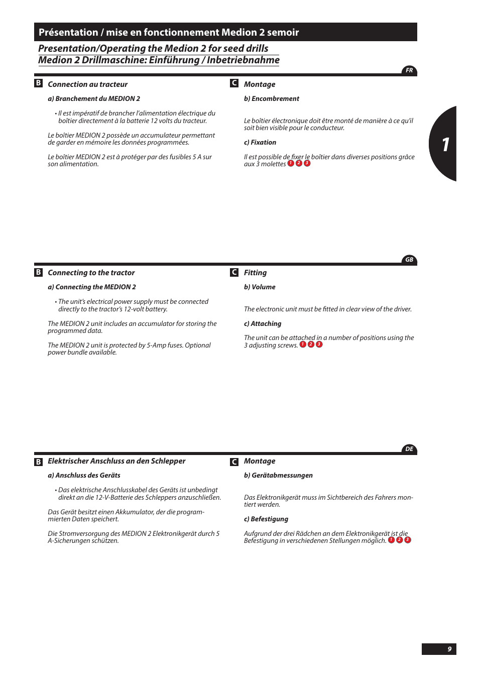 Sulky MEDION 2 User Manual | Page 9 / 46