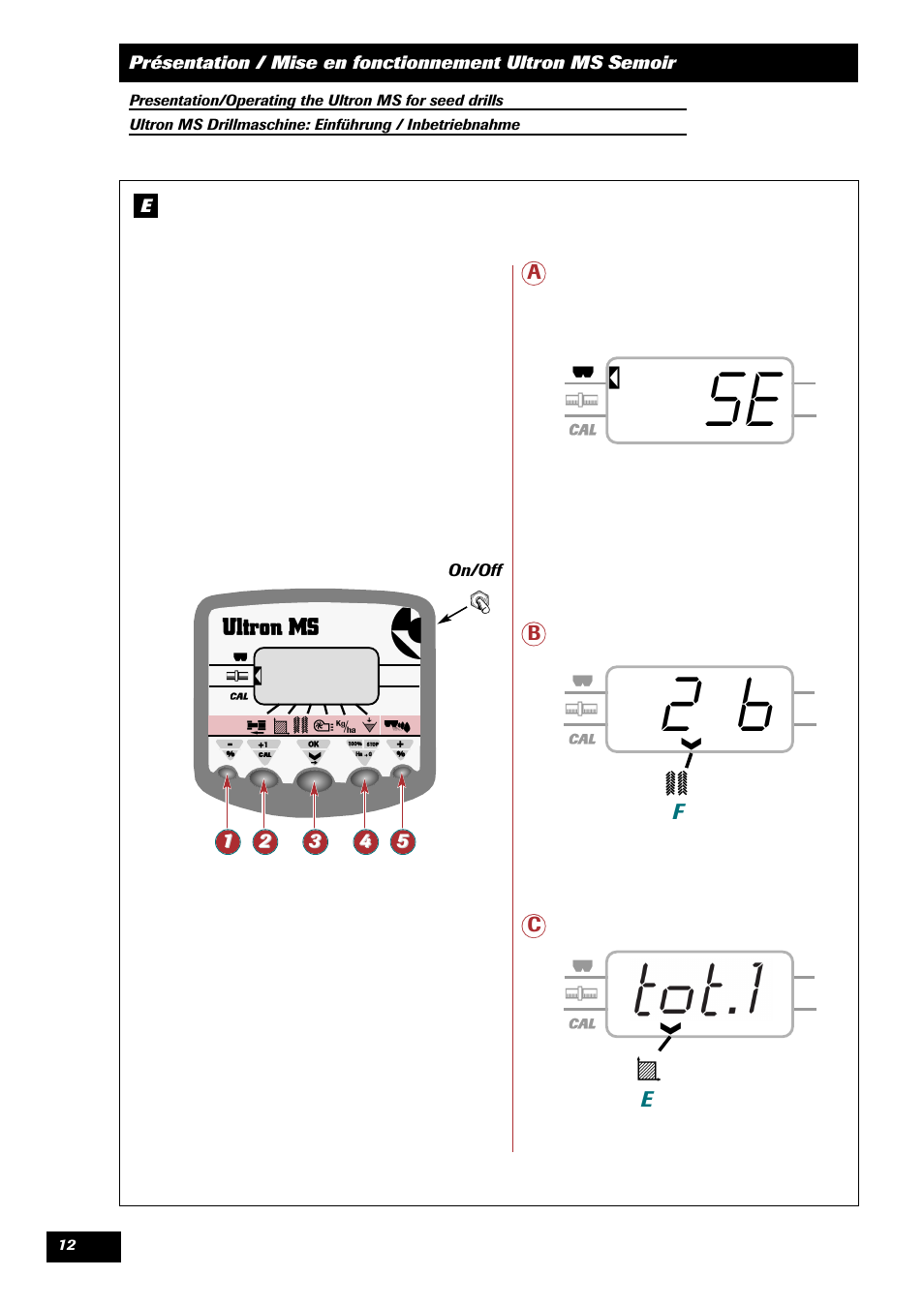 Se 2 6, Ab c | Sulky ULTRON MS User Manual | Page 12 / 68