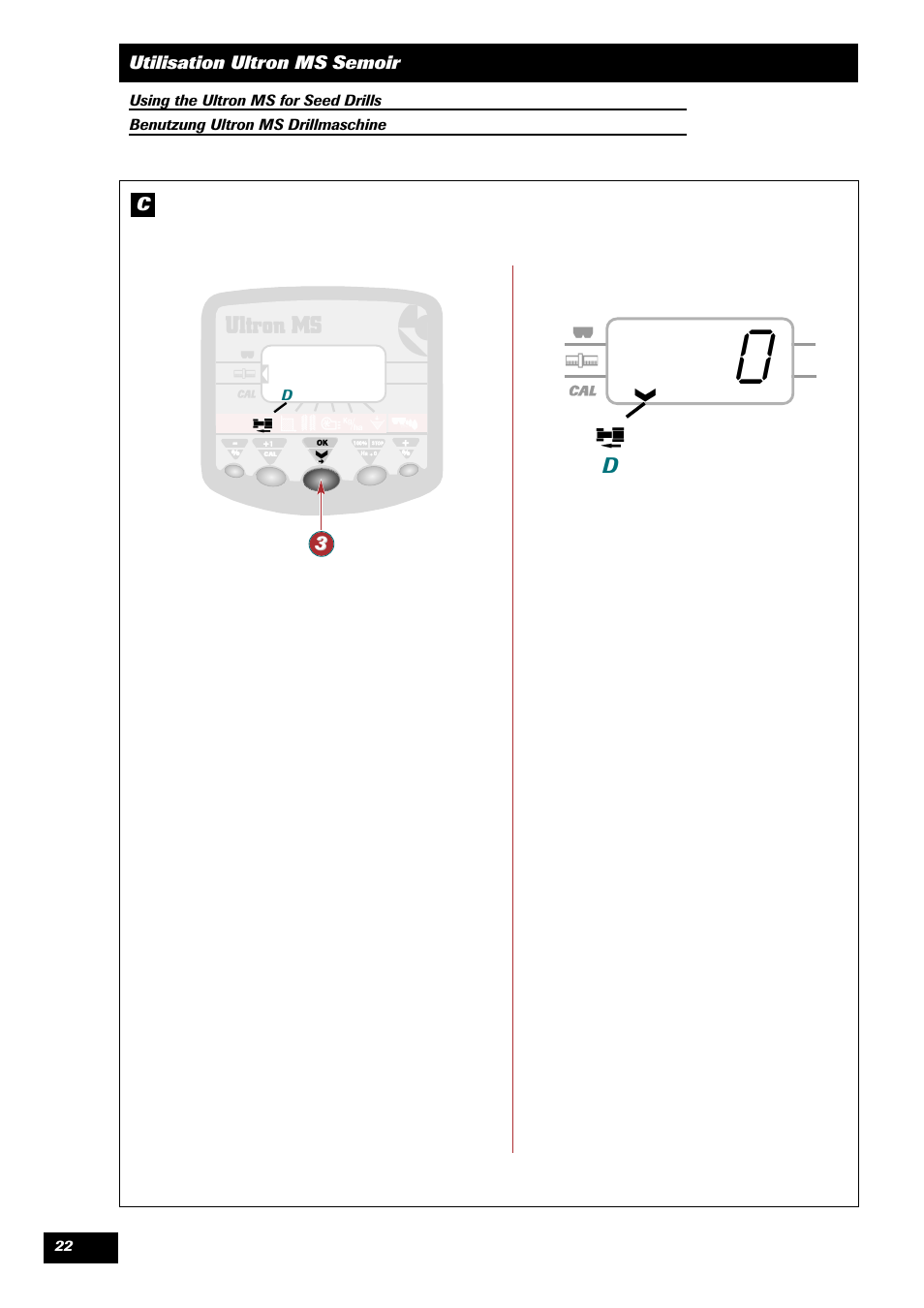 Utilisation ultron ms semoir c | Sulky ULTRON MS User Manual | Page 22 / 68