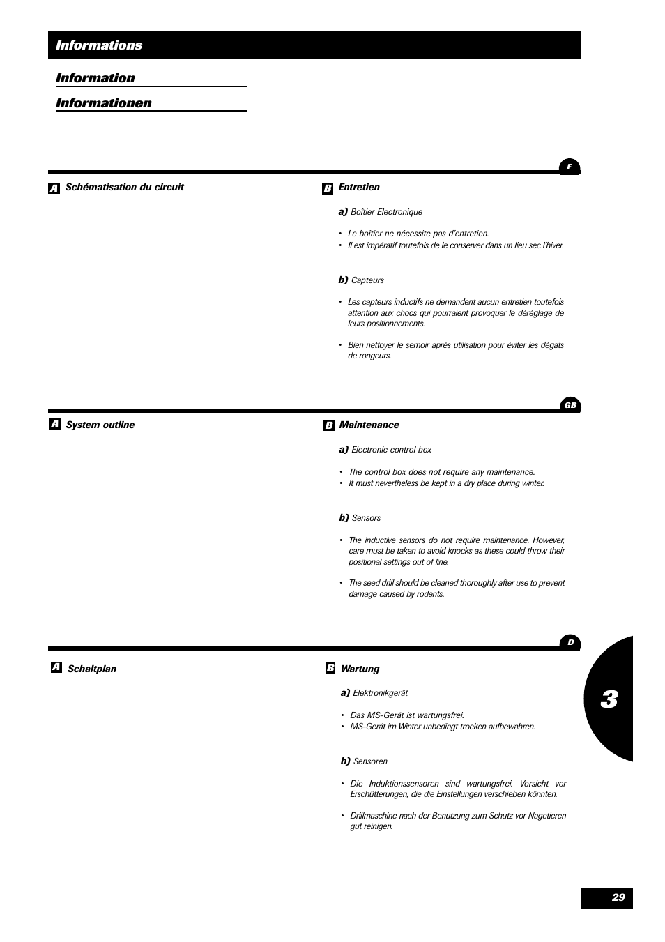 Informations information informationen | Sulky MS User Manual | Page 29 / 30