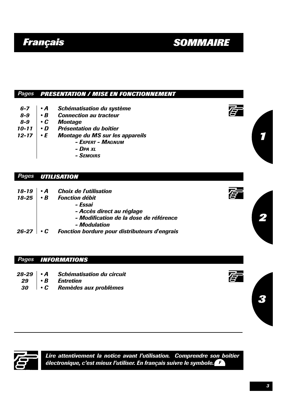 Sommaire français | Sulky MS User Manual | Page 3 / 30