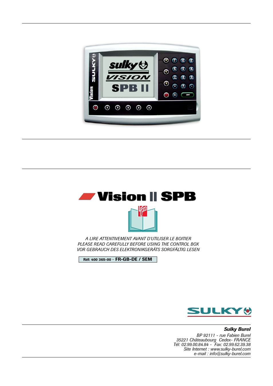 Sulky VISION 2 SPB >= 06/2009 User Manual | 71 pages