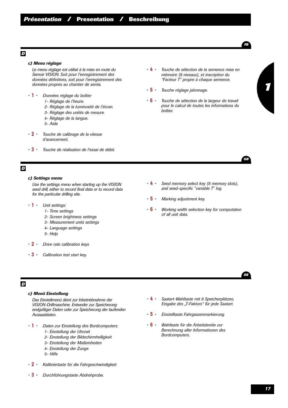 Sulky VISION 2 SPB >= 06/2009 User Manual | Page 17 / 71