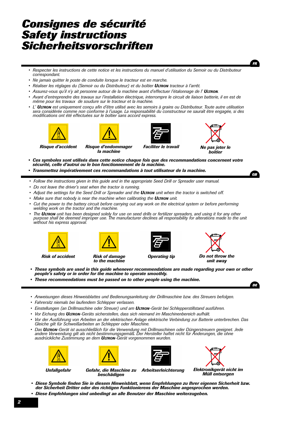 Sulky ULTRON User Manual | Page 2 / 50
