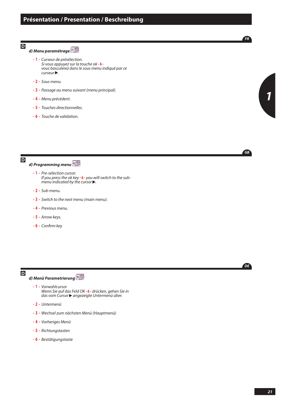 Présentation / presentation / beschreibung | Sulky PILOT User Manual | Page 21 / 59