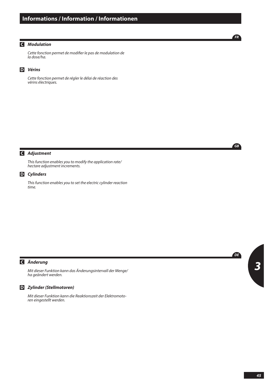 Informations / information / informationen | Sulky PILOT User Manual | Page 45 / 59