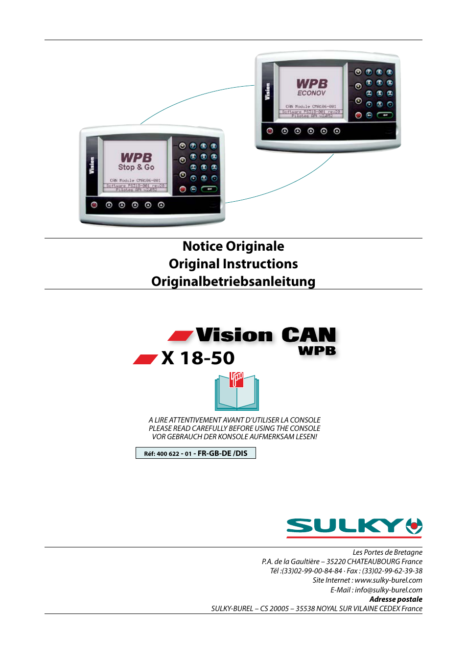 Sulky Vision Can WPB User Manual | 135 pages