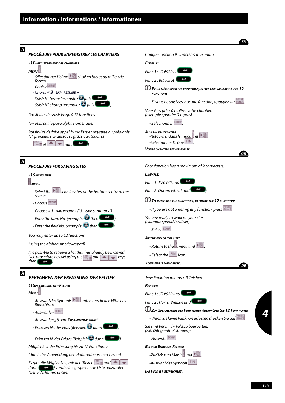 Information / informations / informationen | Sulky Vision Can WPB User Manual | Page 113 / 135