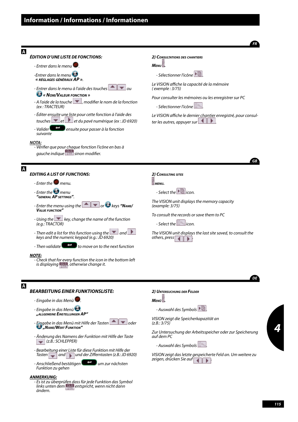 Information / informations / informationen | Sulky Vision Can WPB User Manual | Page 115 / 135