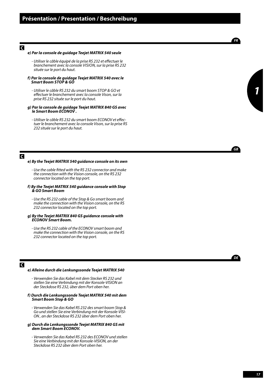 Présentation / presentation / beschreibung | Sulky Vision Can WPB User Manual | Page 17 / 135
