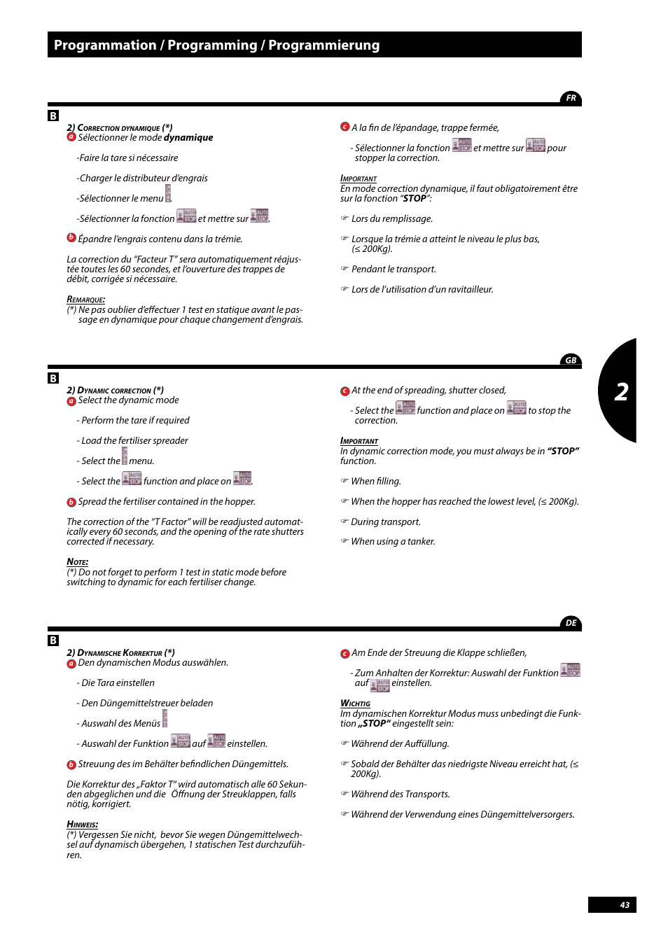 Programmation / programming / programmierung | Sulky Vision Can WPB User Manual | Page 43 / 135