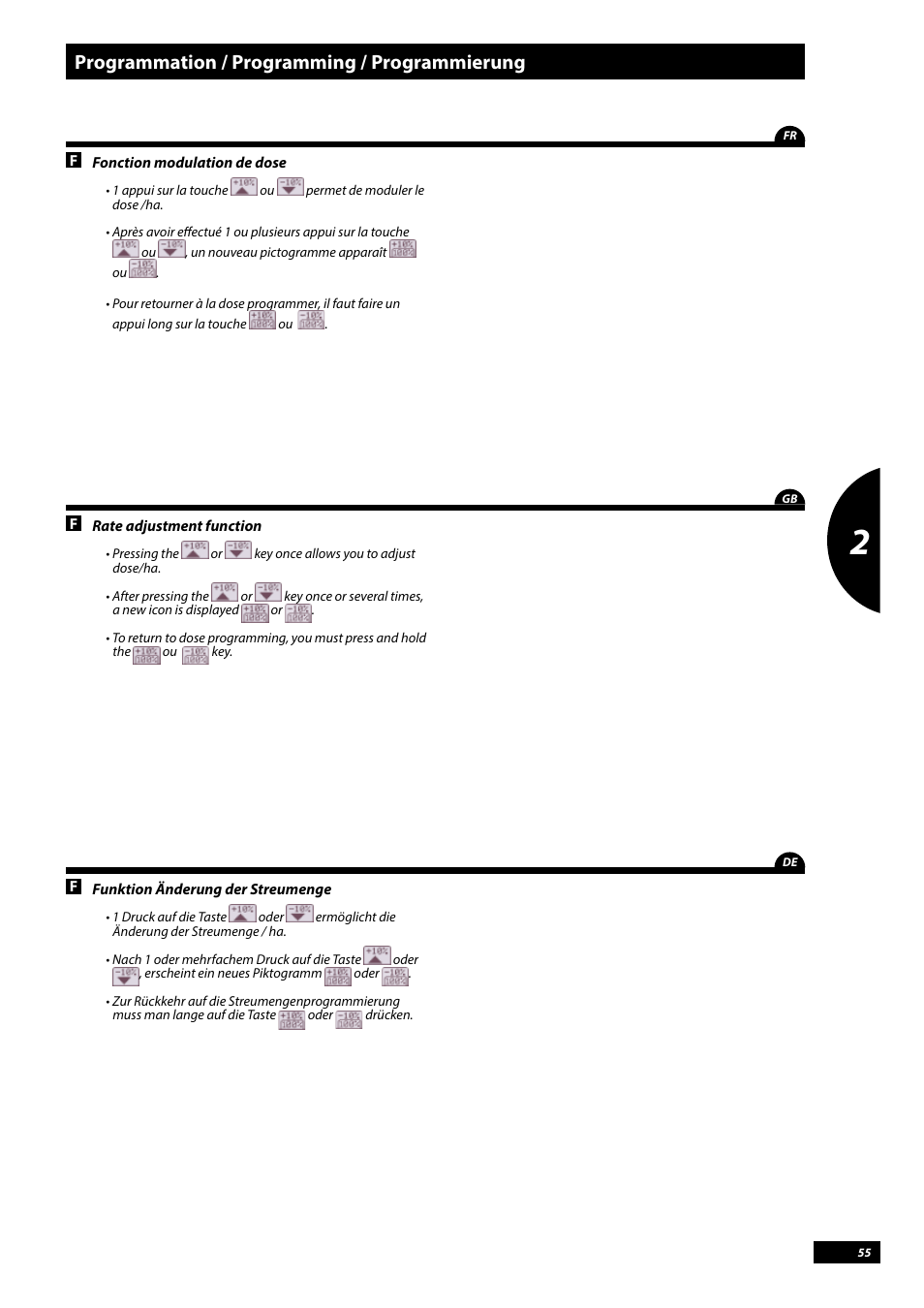Programmation / programming / programmierung | Sulky Vision Can WPB User Manual | Page 55 / 135