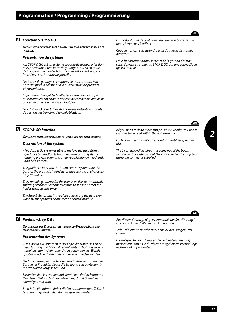 Programmation / programming / programmierung | Sulky Vision Can WPB User Manual | Page 57 / 135