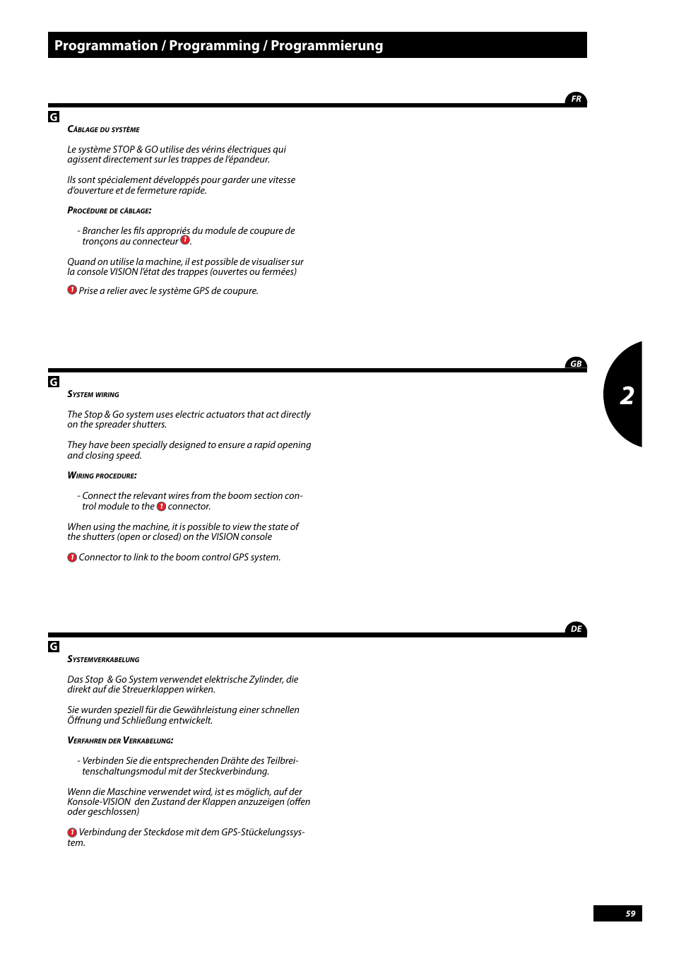 Programmation / programming / programmierung | Sulky Vision Can WPB User Manual | Page 59 / 135