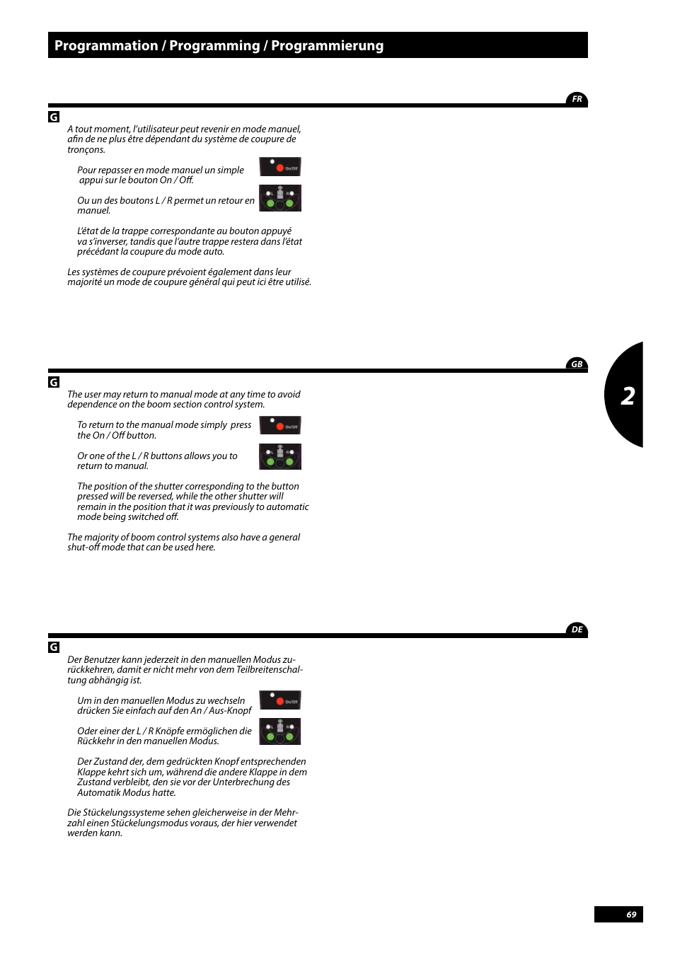 Programmation / programming / programmierung | Sulky Vision Can WPB User Manual | Page 69 / 135