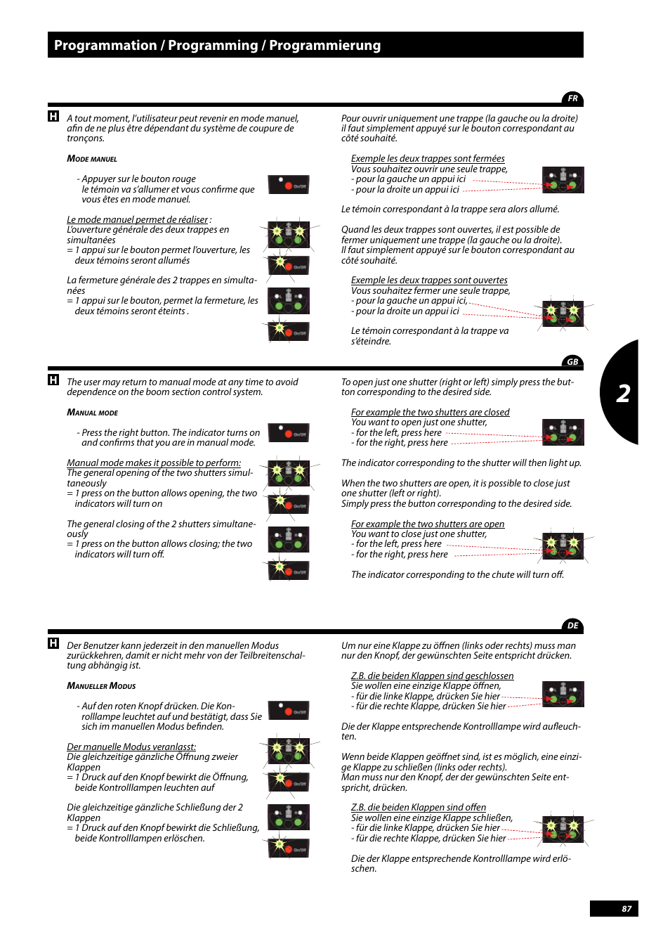 Programmation / programming / programmierung | Sulky Vision Can WPB User Manual | Page 87 / 135