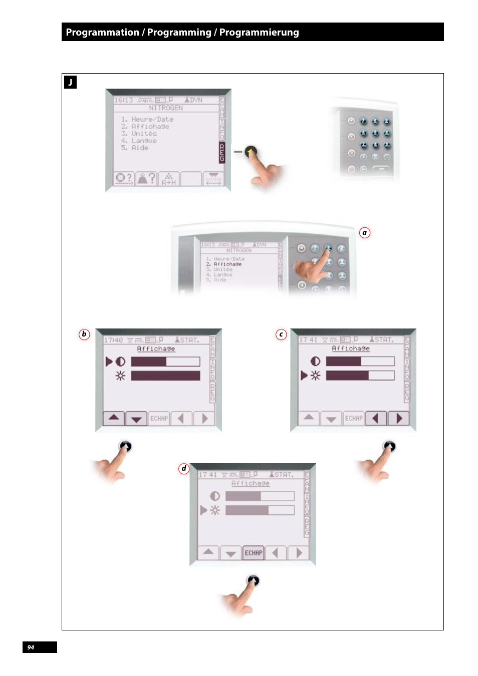 Programmation / programming / programmierung | Sulky Vision Can WPB User Manual | Page 94 / 135
