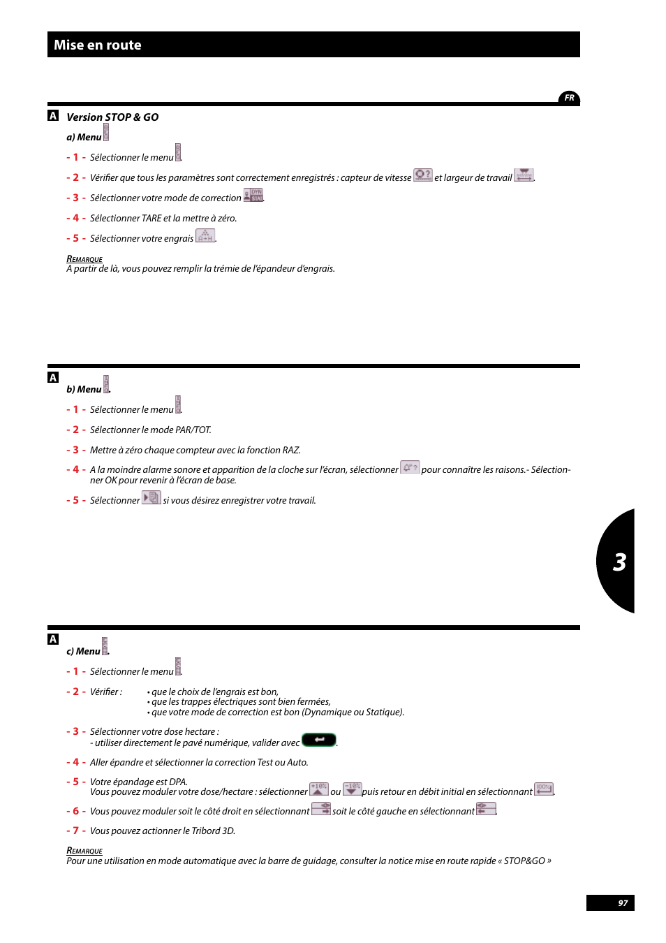 Mise en route | Sulky Vision Can WPB User Manual | Page 97 / 135