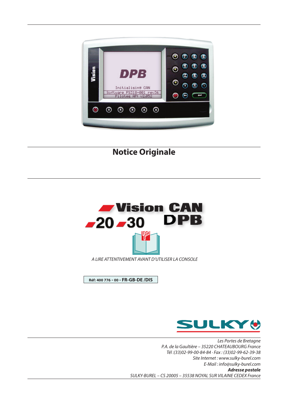 Sulky VISION DPB CAN User Manual | 85 pages