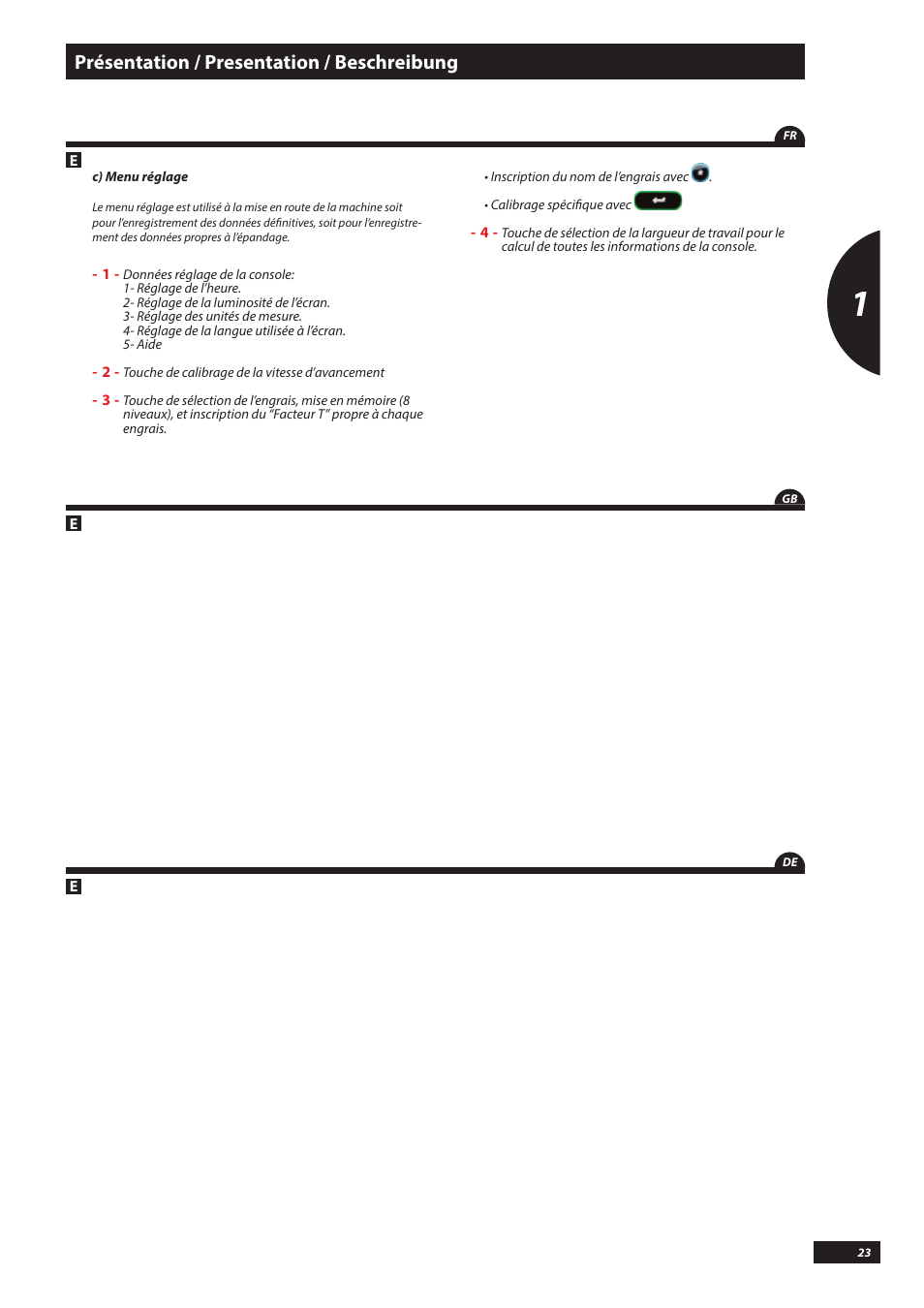 Présentation / presentation / beschreibung | Sulky VISION DPB CAN User Manual | Page 23 / 85
