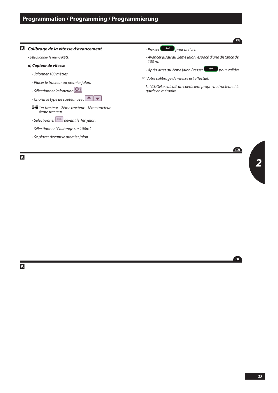 Programmation / programming / programmierung | Sulky VISION DPB CAN User Manual | Page 25 / 85