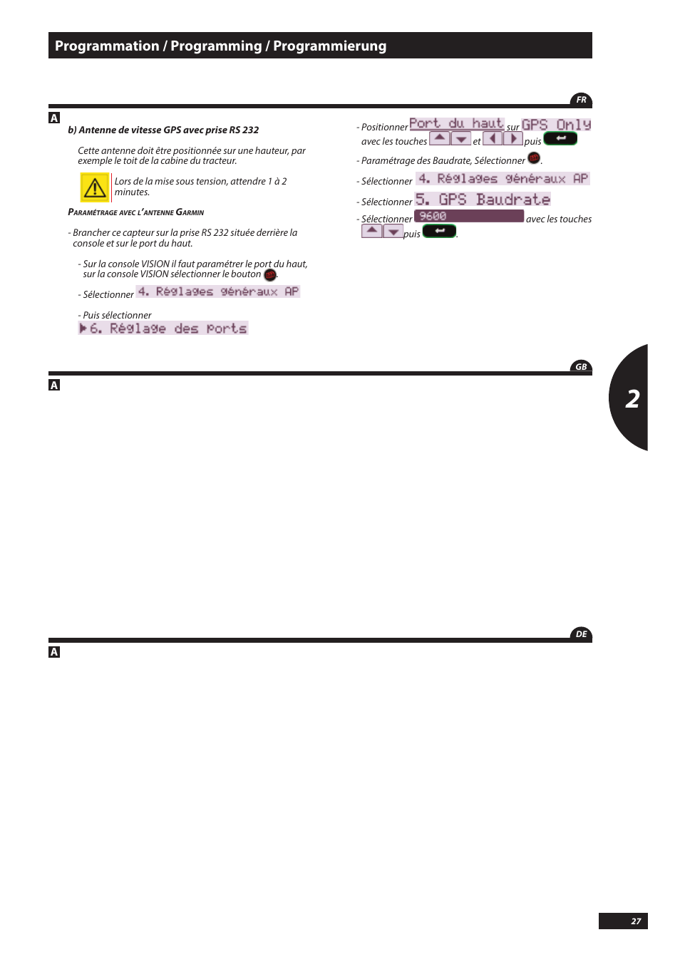 Programmation / programming / programmierung | Sulky VISION DPB CAN User Manual | Page 27 / 85